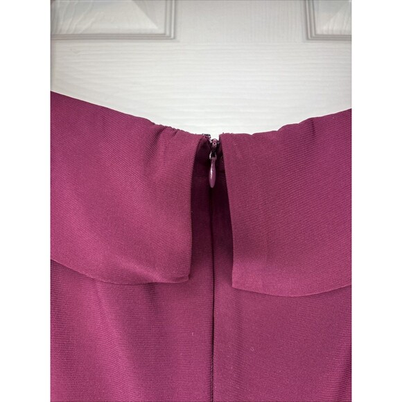 Morgan & Co. Size 12 Dress Burgundy Mesh Floral Embroidered Prom Homecoming - Picture 9 of 10